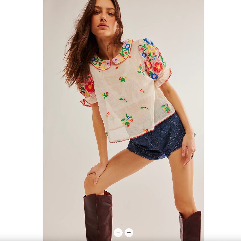 Free People Flowers of Love Top Size M NWOt